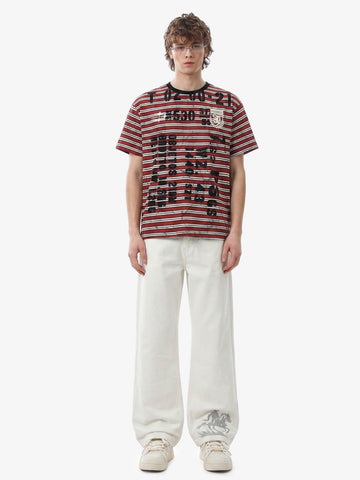 Grunge Striped Distressed Graphic T-Shirt