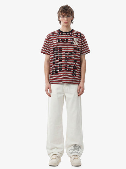 Grunge Striped Distressed Graphic T-Shirt
