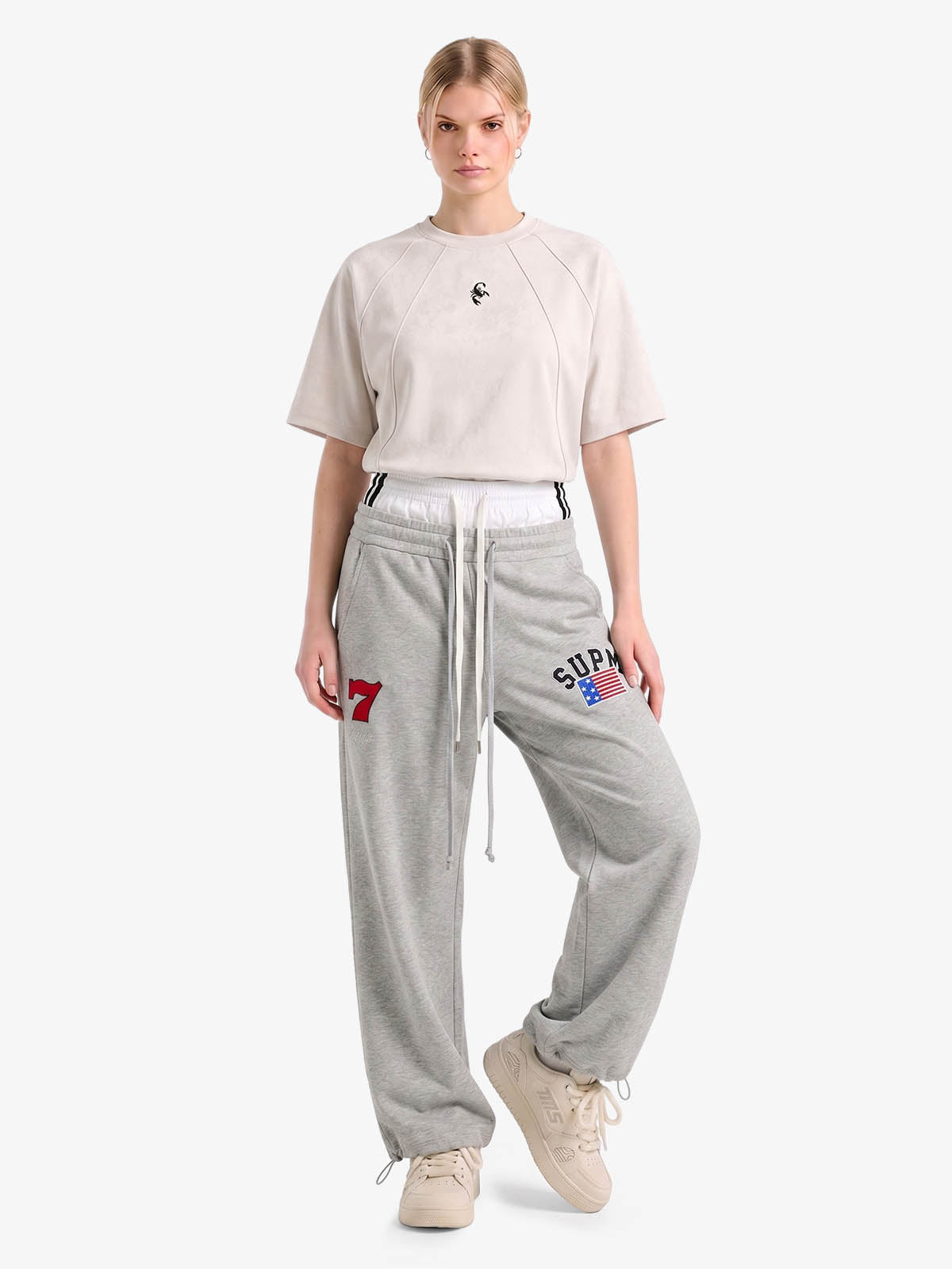 Vintage Paratrooper Layered Look Sweatpants - 2556