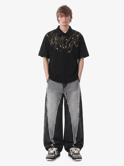 Stellar Embroidery Jersey Polo Shirt 