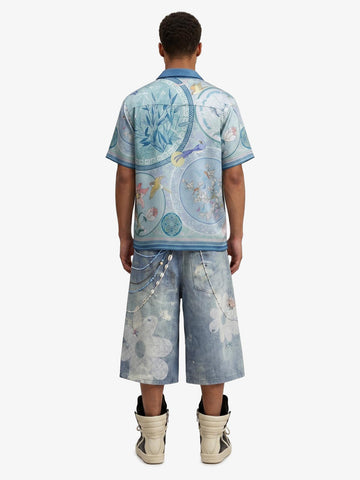 Porcelain Floral Cuban Collar Shirt 