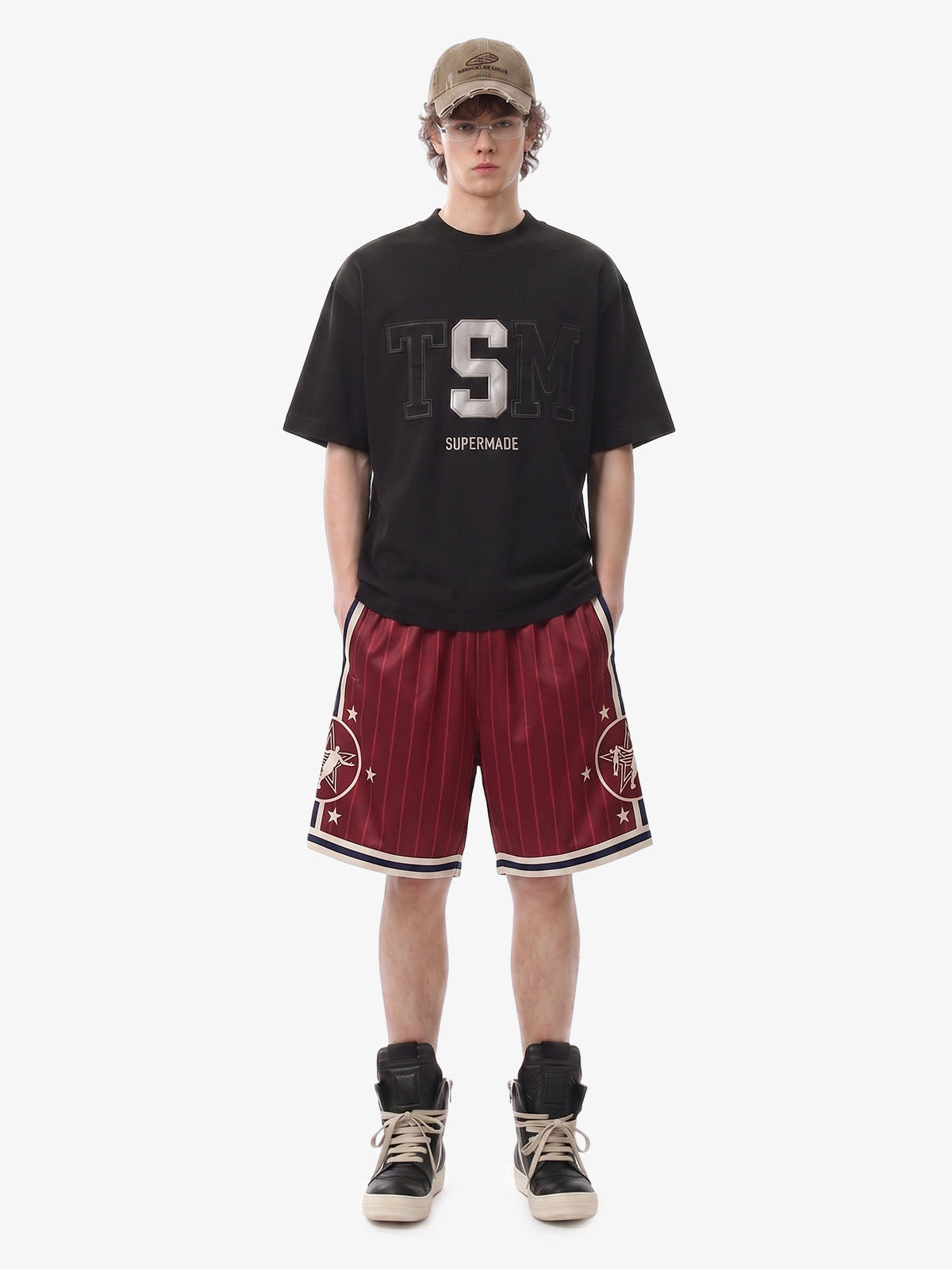 Star Crest Striped Soccer Shorts
