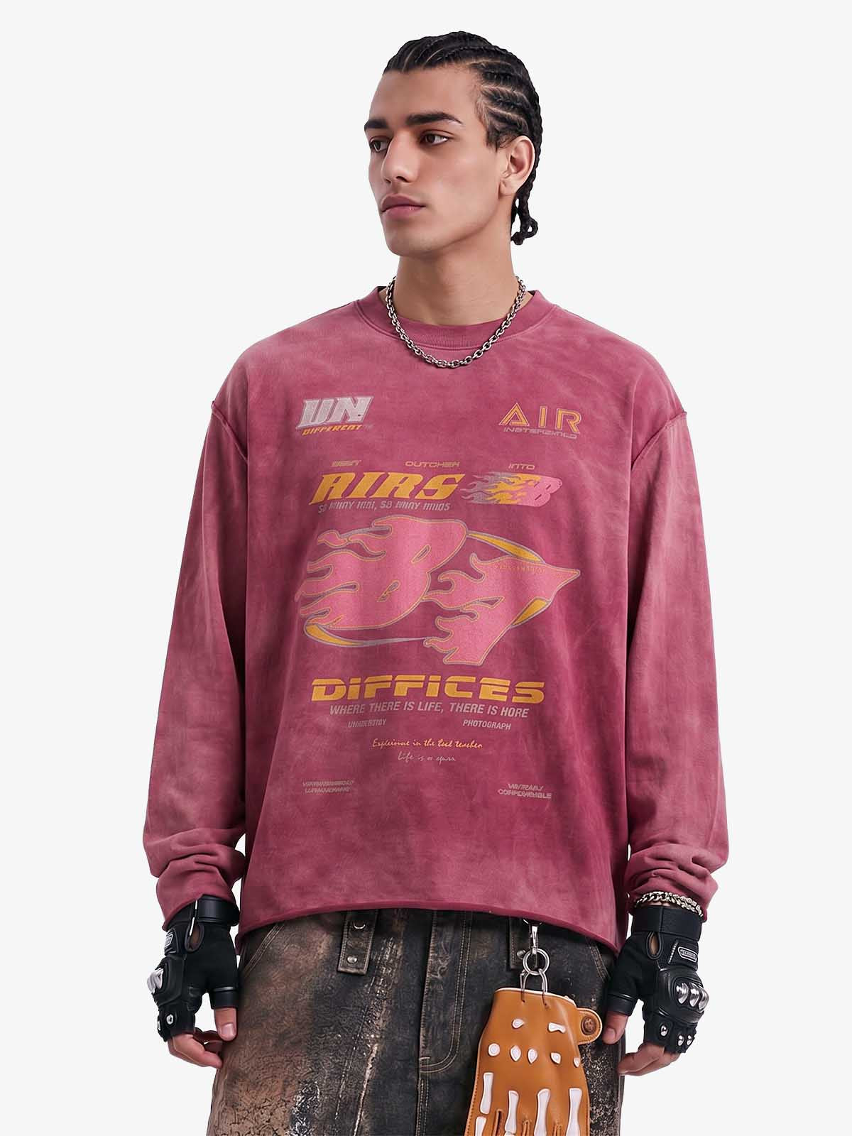 Thesupermade Washed Edge Long Sleeve T-Shirt