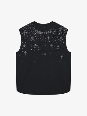 Rhinestone Cross Sports Vest