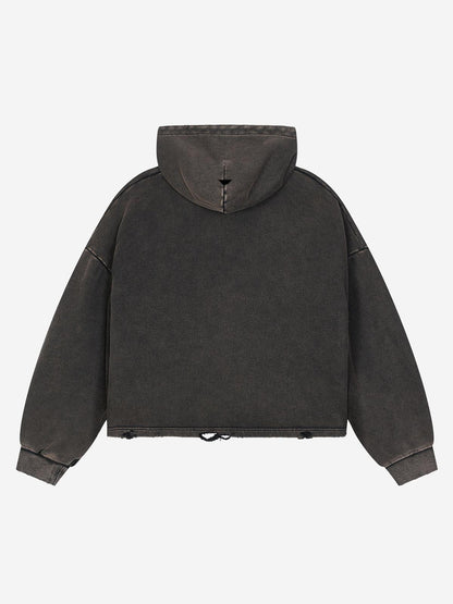 Scorpion Graphic Washed Distressed Hoodie