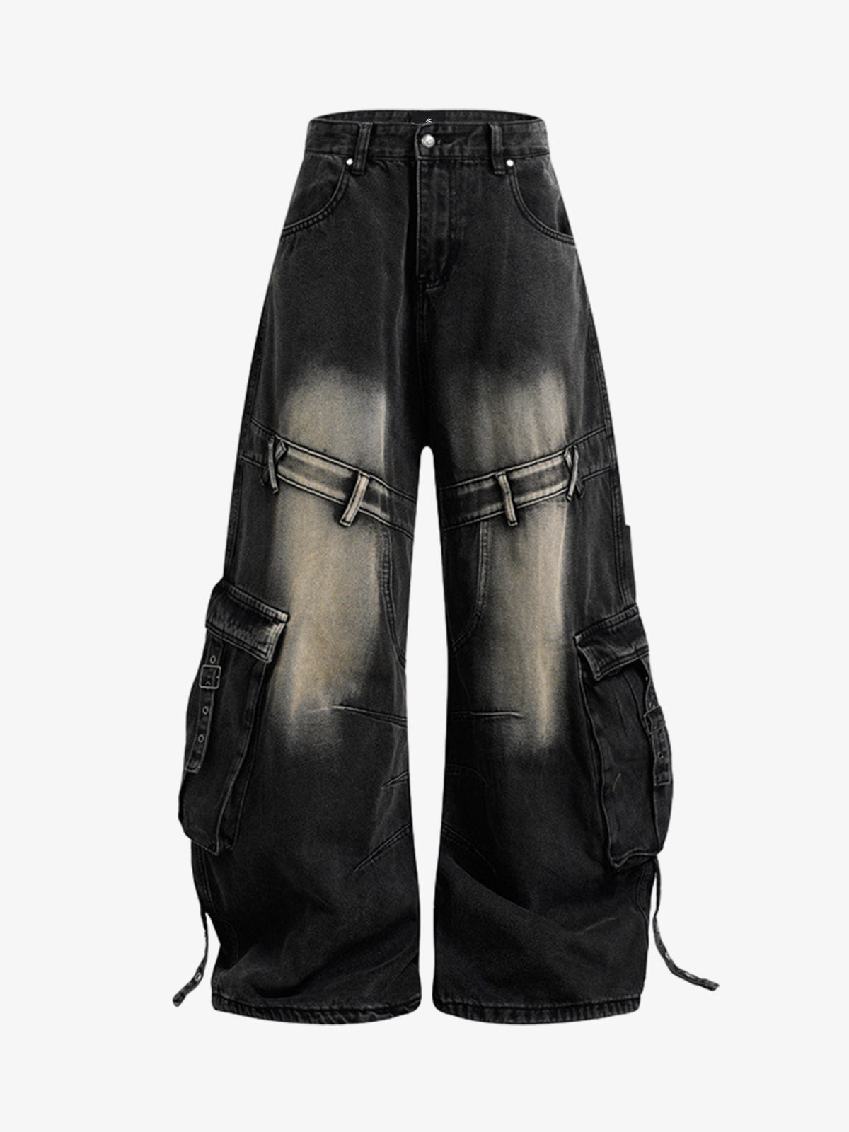 Deconstructed Multi-Pocket Cargo Jeans