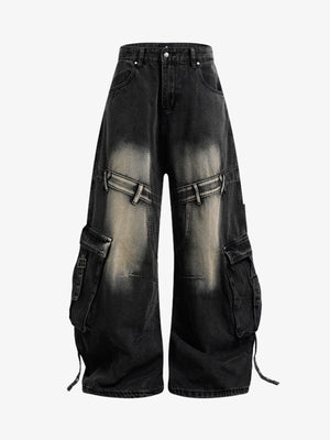 Deconstructed Multi-Pocket Cargo Jeans