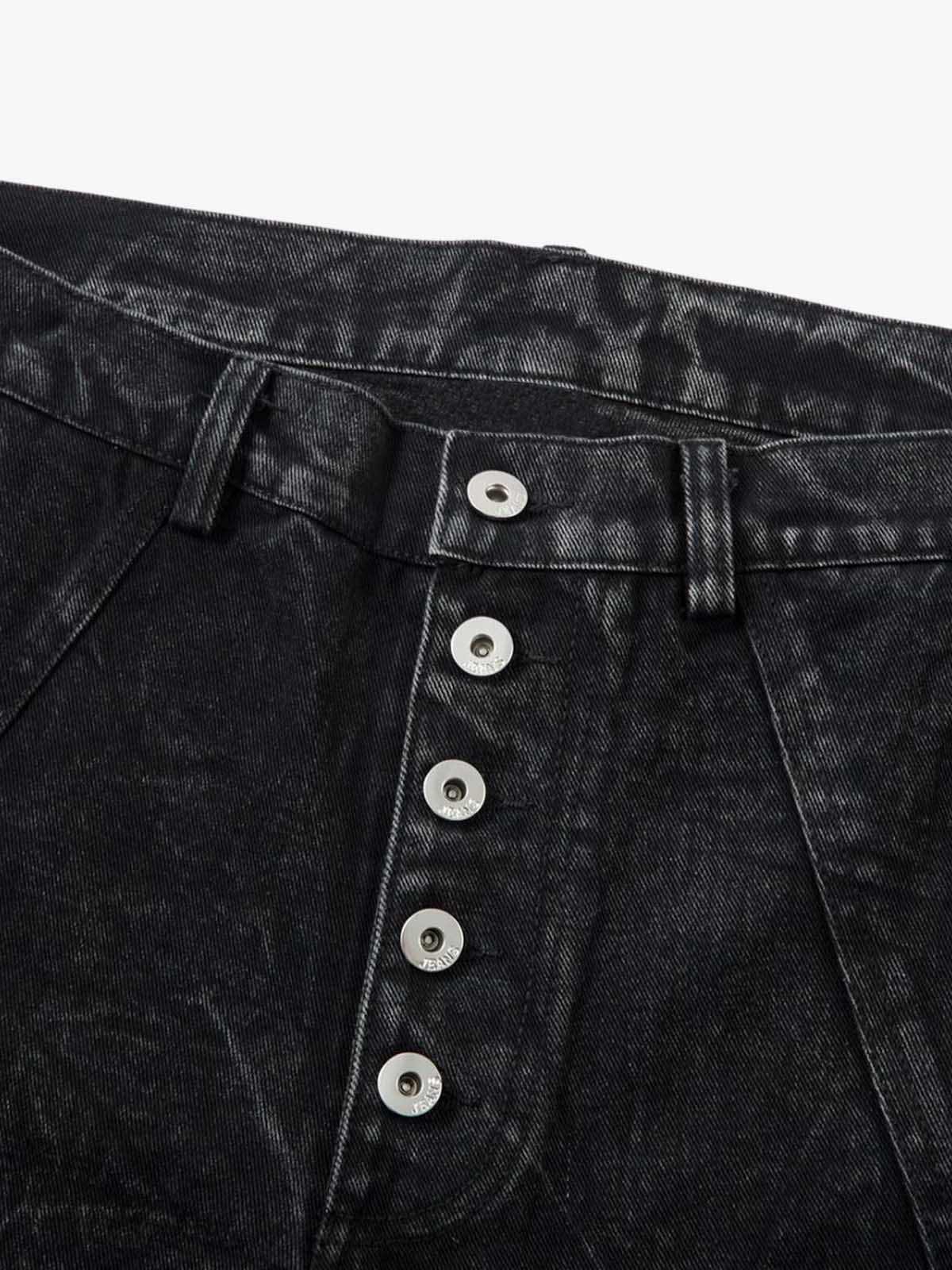 High Street Functional Structured Design Tie-Dye Baggy Jeans 