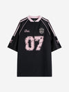 Graphic Number 07 Spliced Raglan T-Shirt