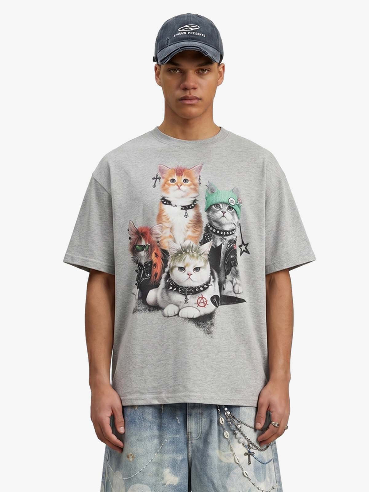 Punk Cats Graphic T-Shirt 