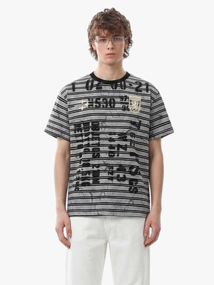 Grunge Striped Distressed Graphic T-Shirt