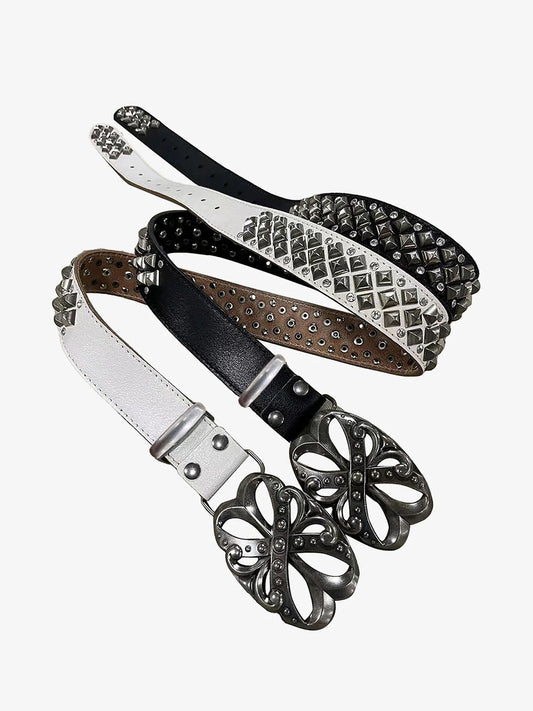 Thesupermade Retro Punk Rhinestone Belt - 2175 