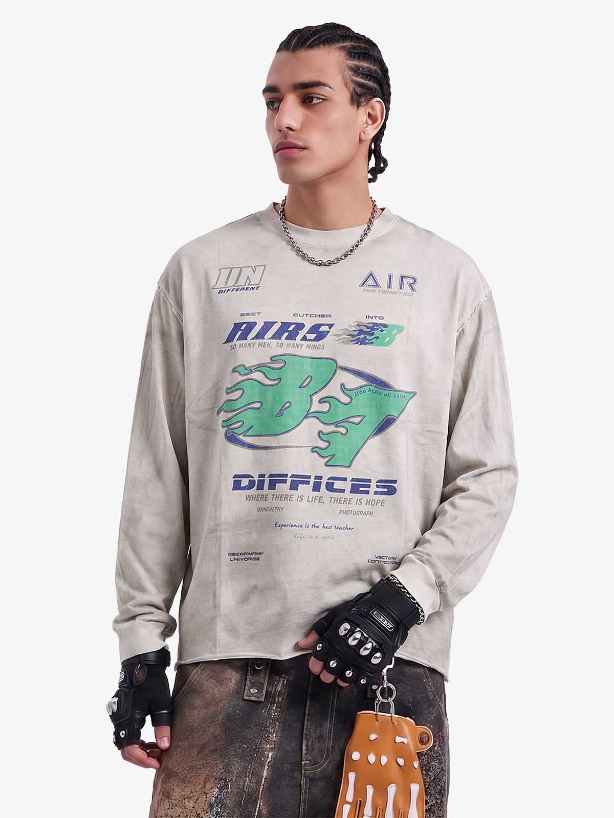 Thesupermade Washed Edge Long Sleeve T-Shirt
