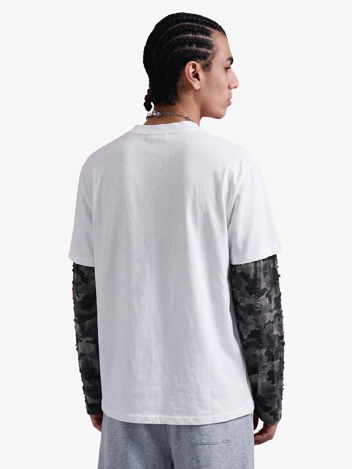 Layered Leopard Horse Graphic Long Sleeve T-Shirt