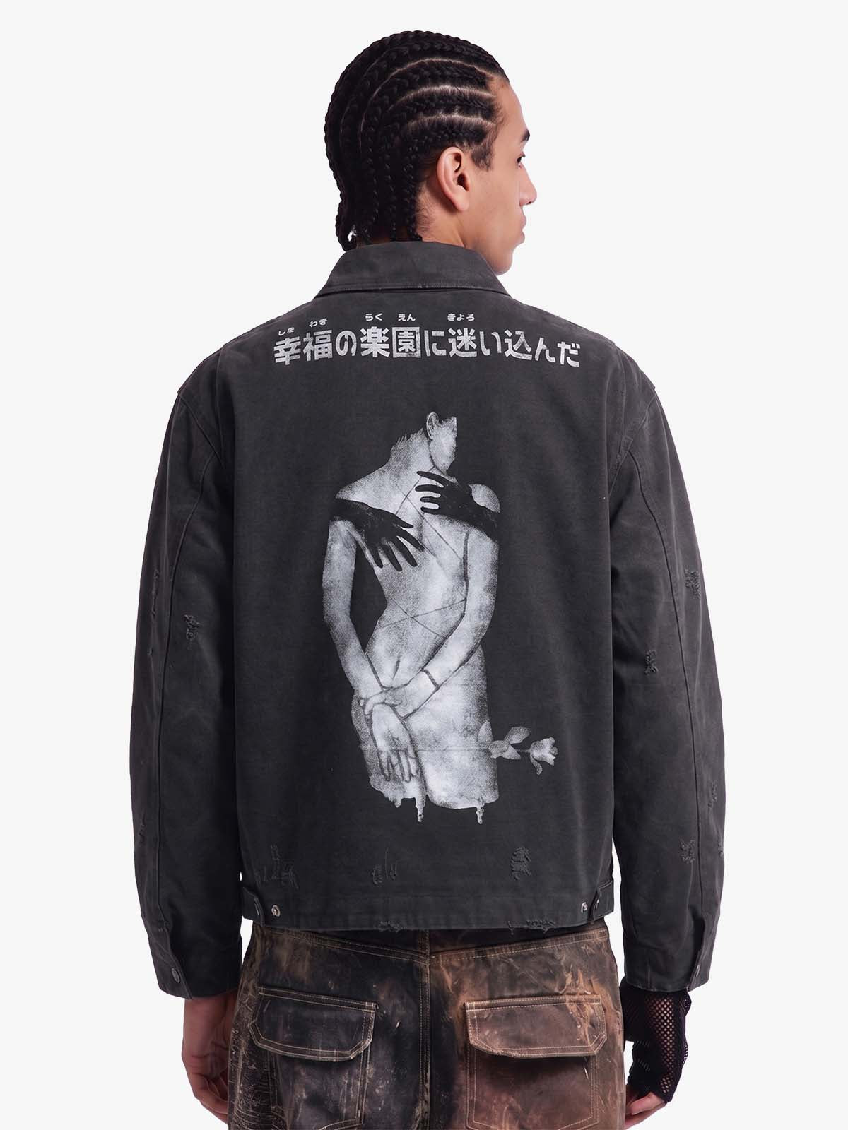 Vintage Washed Character Graphic Jacket