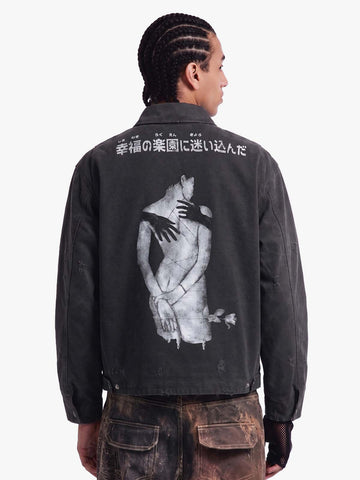 Vintage Washed Character Graphic Jacket