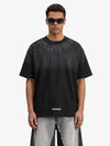 Retro Gradient Letter Printed Washed Oversize T-shirt