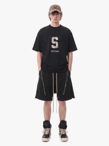 Retro Functional Zipper Slit Jort