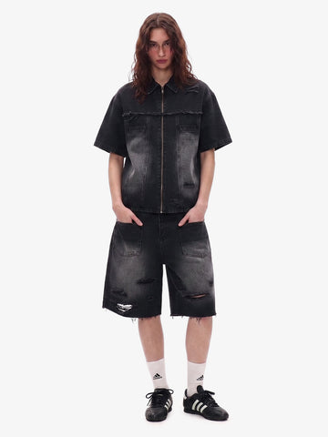 Ripped Denim Distressed Suit - 2460