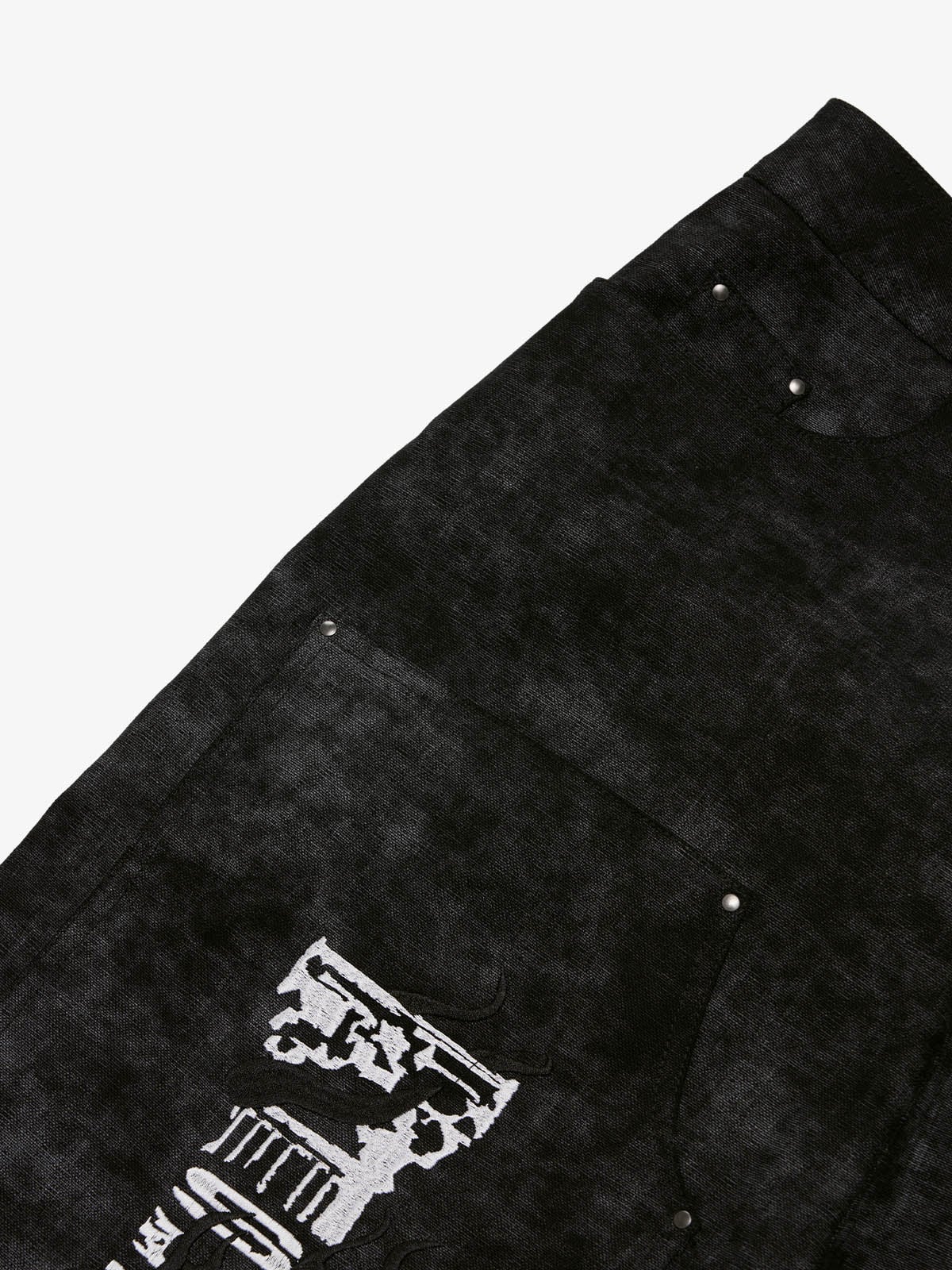 SUPERMADE Roman Column Pattern Embroidered Jeans 