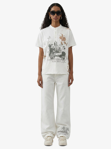 Fairy Tale Grunge Band Collar Henley T-Shirt