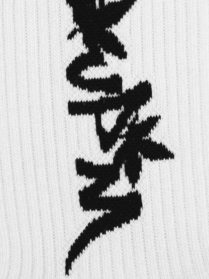 SUPM Unique Logo Letter Print Crew Socks 
