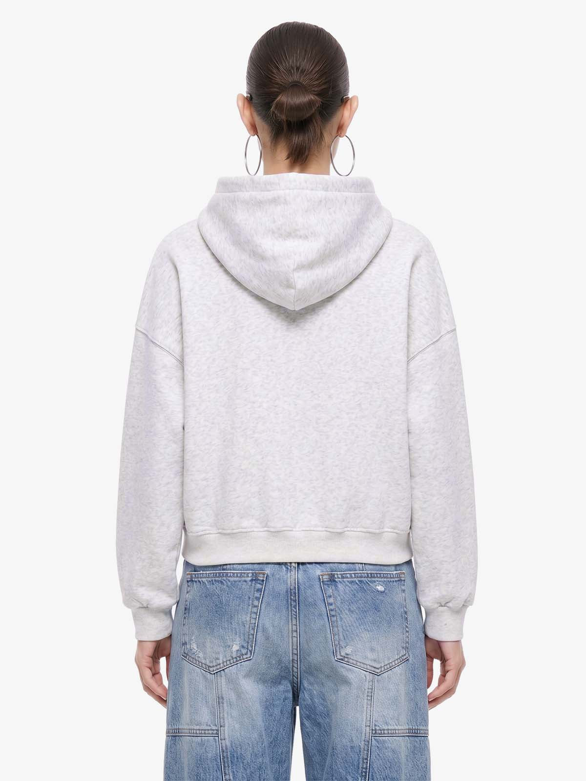 Street Hip-Hop Rhinestone Cropped Zip Up Hoodie