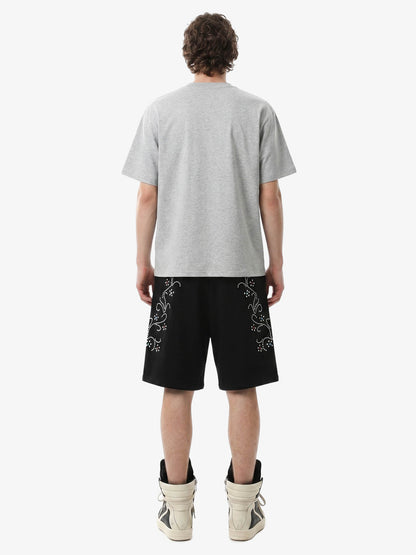 Rhinestone Graphic Knit Shorts 
