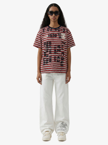 Grunge Striped Distressed Graphic T-Shirt