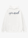 Metallic Script Letter Cross Graphic Hoodie 