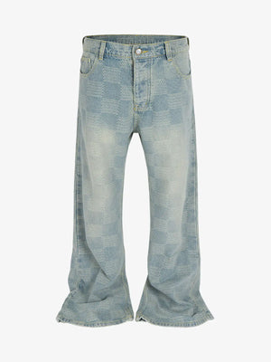 Checkerboard Distressed Jeans 
