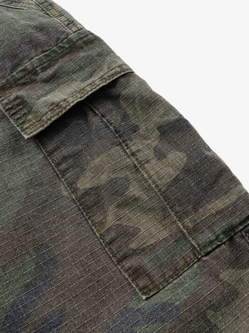 Ripstop Camo Cargo Pants – Utility Pocket Military-Inspired Trousers