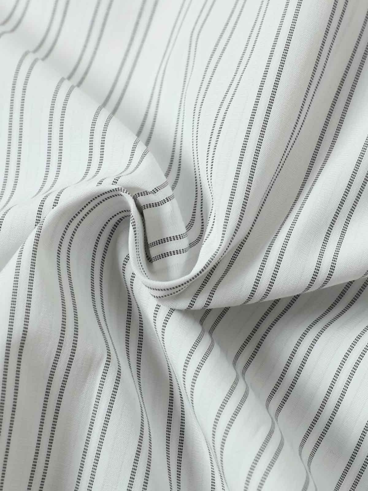 Striped Puppy Graphic Cotton Linen Shirt 