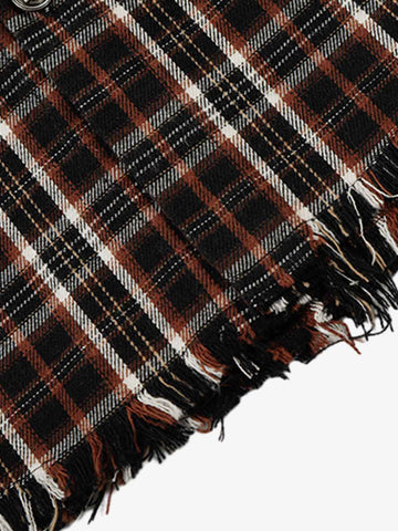 Frayed Plaid Short-Sleeve Shirt
