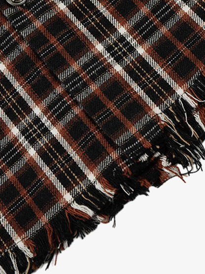Frayed Plaid Short-Sleeve Shirt