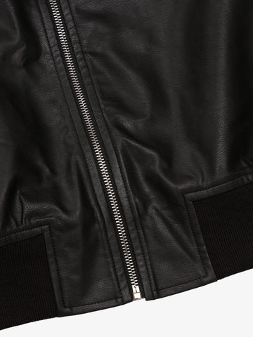 Thorn Destruction Frame Pattern Leather Vest 