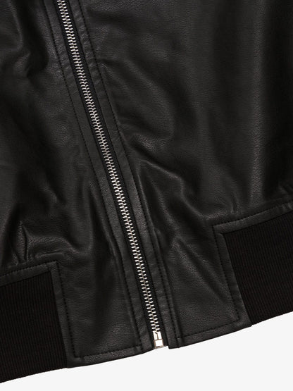 Thorn Destruction Frame Pattern Leather Vest 