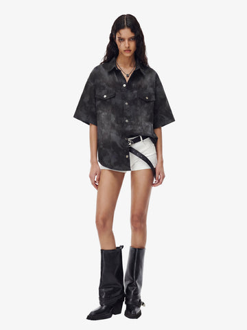 Supermade Signature Tie-Dye Acid Wash Pleated Shirt 