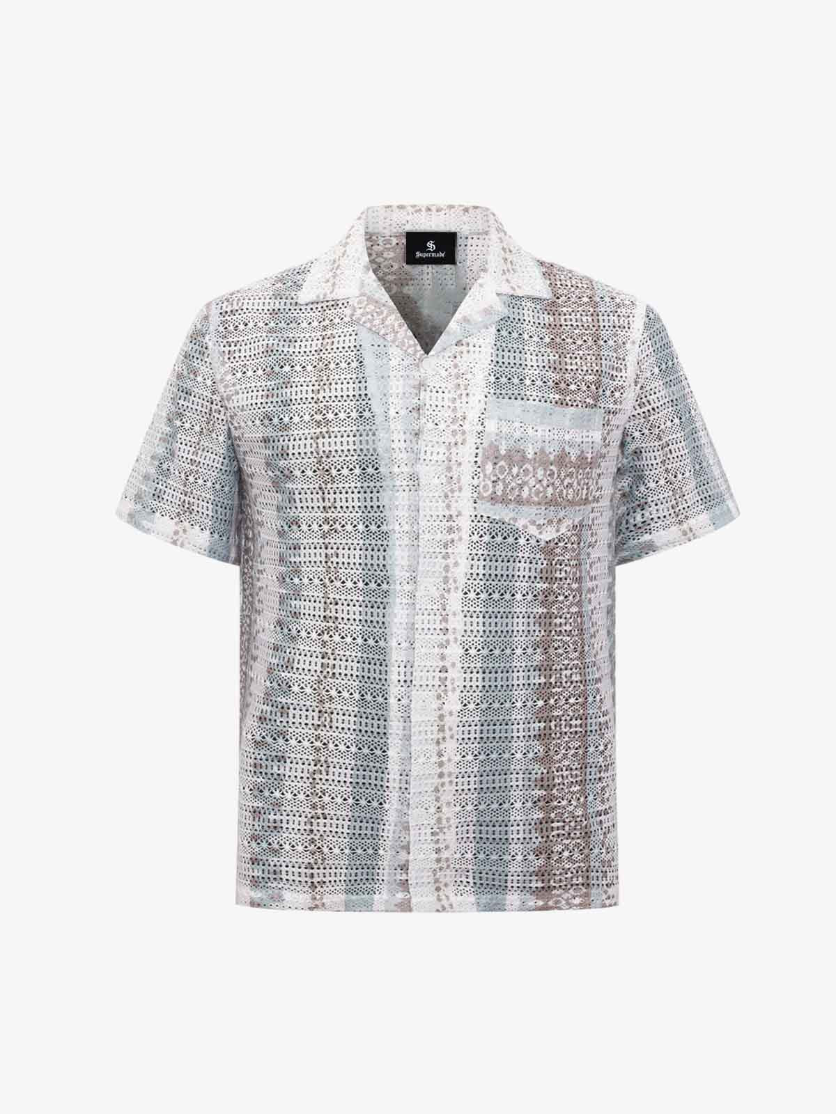 Bohemian Lace Cutout Cuban Shirt