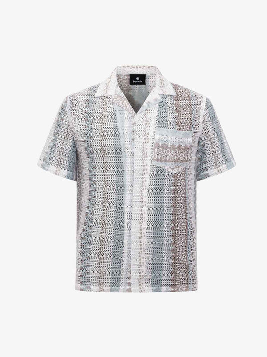 Bohemian Lace Cutout Cuban Shirt