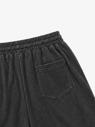 Light Gray Corduroy Relaxed Fit Shorts
