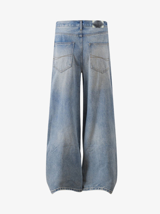 Retro Ripped Wide Leg Jeans