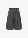 Industrial Pleated Wide-Leg Sartorial Shorts