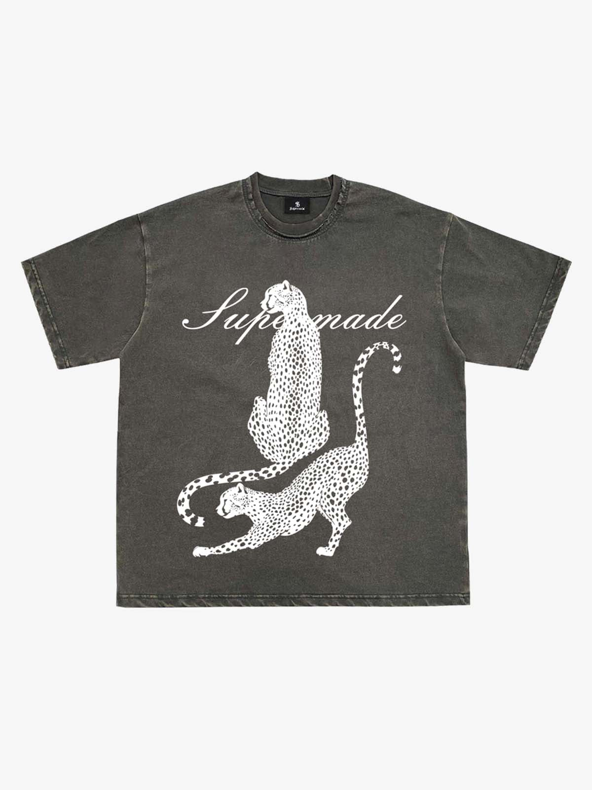 Leopard Print Washed Vintage T-Shirt