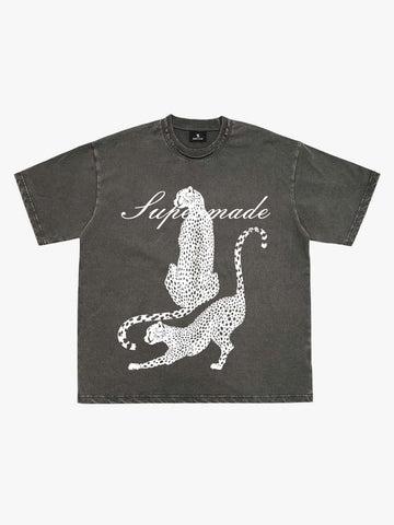Leopard Print Washed Vintage T-Shirt