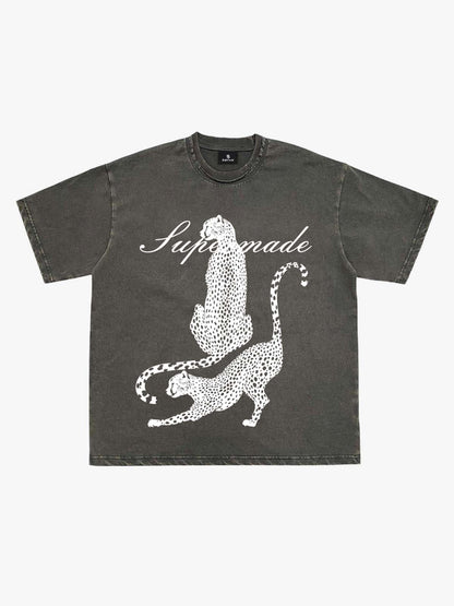 Leopard Print Washed Vintage T-Shirt
