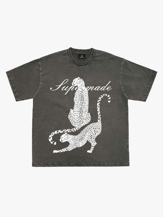 Leopard Print Washed Vintage T-Shirt
