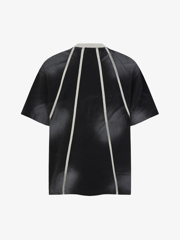 Black Raglan Sleeve T-Shirt with Herringbone Tape Detail – Cotton Blend Streetwear Tee