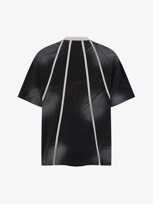 Black Raglan Sleeve T-Shirt with Herringbone Tape Detail