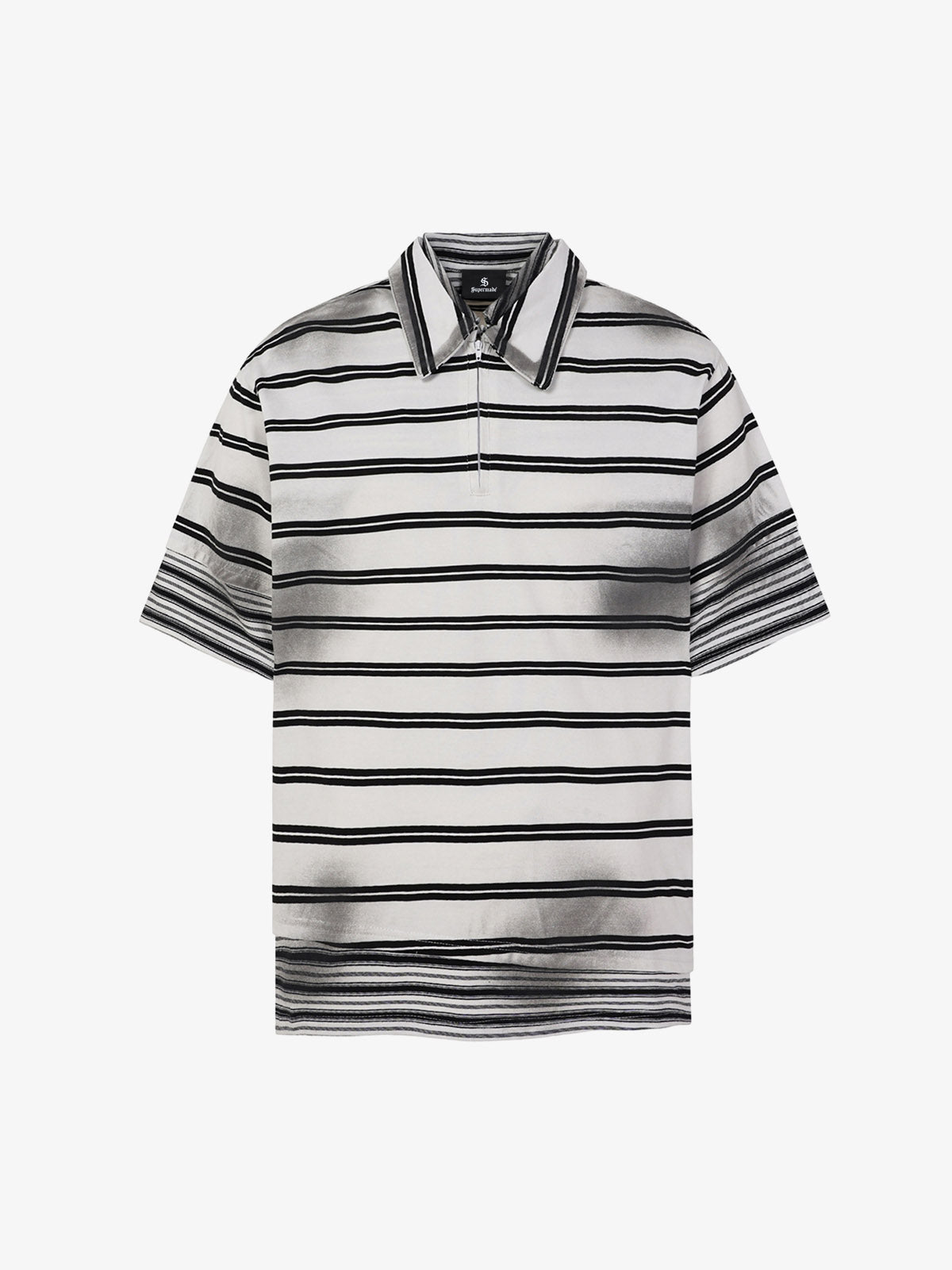 Striped Half-Zip Pullover Sweater – Cotton Blend Classic Fit Lightweight Knit